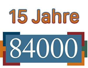 Aufschrift: 15 Jahre 84000