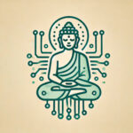 Logo BuddhaAI: gezeichneter Buddha inmitten von elektrischen Leitungen